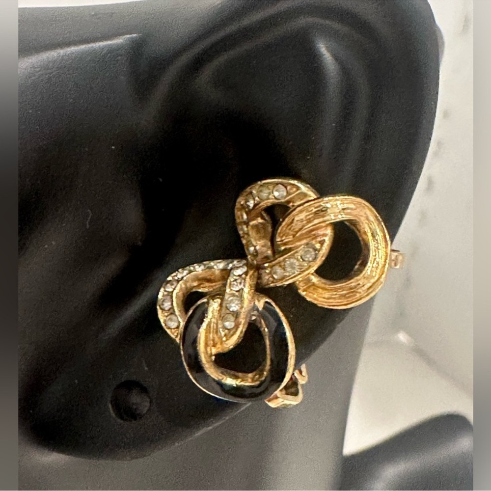 Christian Dior Elegant Gold and Silver Knot Earrings